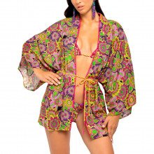 4giveness Fgcw3669 Kimono Con Cintura Tropical Bouquet Donna Mare Donna