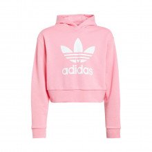 Adidas Originals Ij9718 Felpa C/capp Crop Trefoil Bambina Abbigliamento Bambino