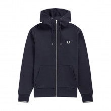 Fred Perry J7536 Felpa Full Zip Con Cappuccio Logo Casual Uomo