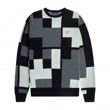 Fred Perry K6505 Maglione Pixel Jacquard Casual Uomo