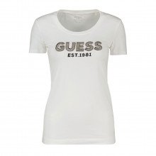 Guess W3gi35j1300 T Shirt Stretch Inerti Tulle Est 1981 Donna Casual Donna