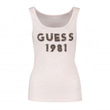 Guess W3rp07k1814 Canotta Costine Logo Strass Donna Casual Donna