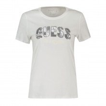 Guess W4gi31i3z14 T-shirt Sequins Logo Donna Casual Donna