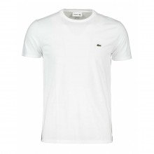 Lacoste Th6709 T-shirt Logo In Cotone Pima Bianca Casual Uomo
