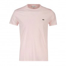 Lacoste Th6709 T-shirt Logo In Cotone Pima Rosa Casual Uomo