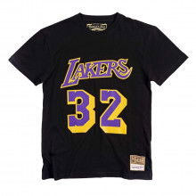 Mitchell & Ness Bnn3cw19045 T-shirt Name Number Johnson 32 Lakers Abbigliamento Basket Uomo