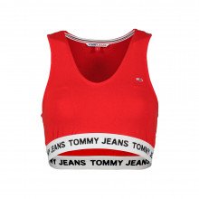 Tommy Jeans Dw0dw13830 Canotta Crop Elastico Logo Donna Casual Donna